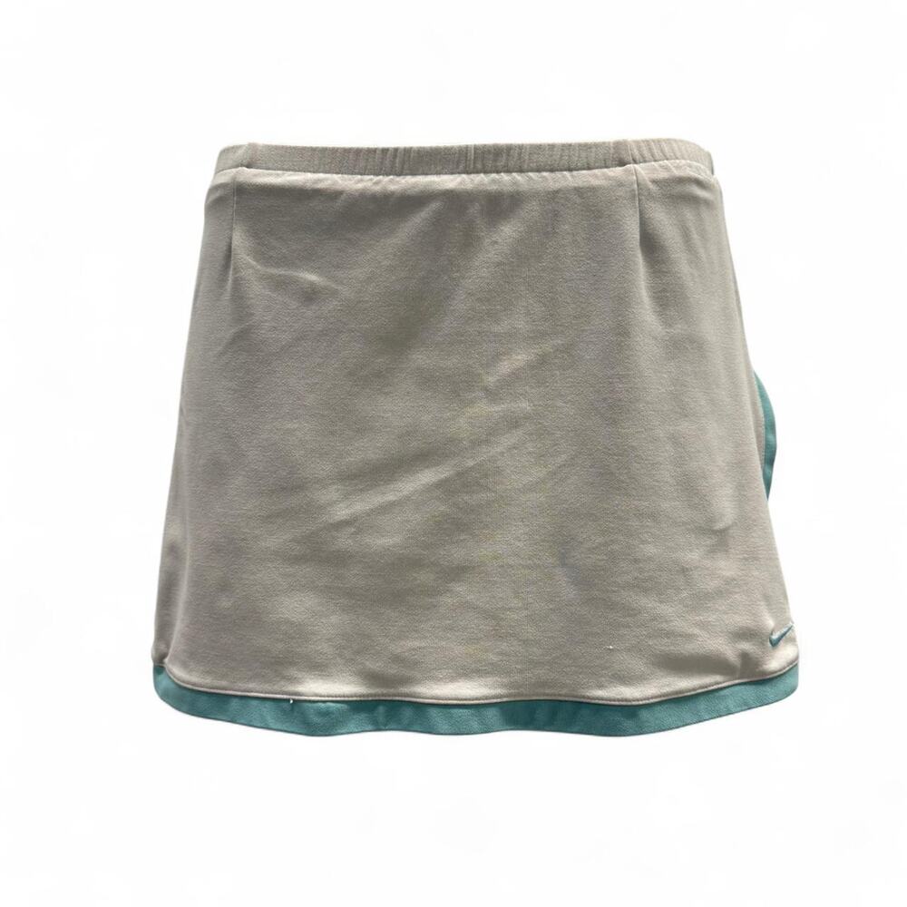 White and blue nike athletic skort